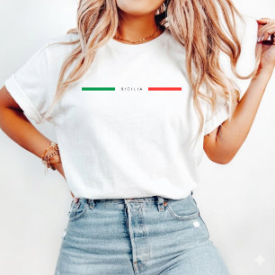Camiseta Bandeira minimalista da Itália Sicília italiano si