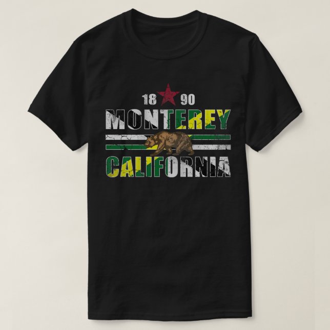 Camiseta Bandeira Monterey California em 1890 (Frente do Design)