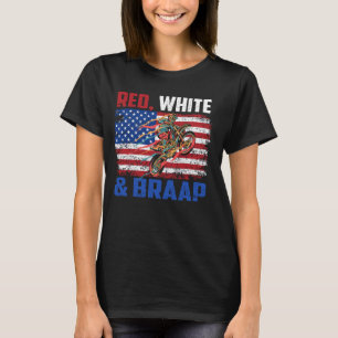 Camiseta Bandeira Motocross Red White E Brake Branca 4