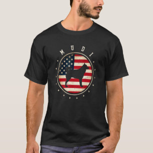 Camiseta Bandeira Mudi EUA 4 de Julho Mãe Pai Cachorro