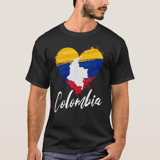 Camiseta Bandeira Nacional Colômbia Nacionalidade Colombian (Frente)