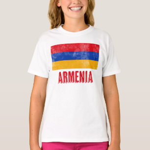 Camiseta Bandeira Nacional da Armênia (Grunge Look)