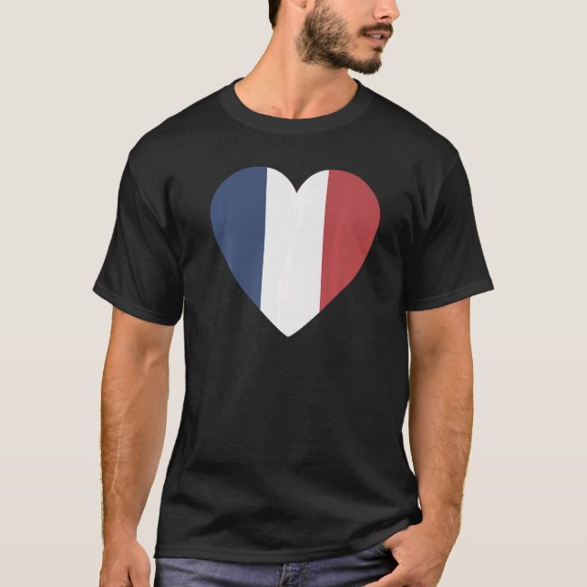 Camiseta Bandeira Nacional da França, souvenir para homens  (Frente)