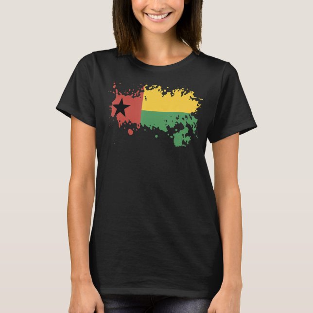 Camiseta Bandeira Nacional da Guiné-Bissau lembrança mascul (Frente)