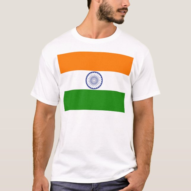 Camiseta Bandeira Nacional da Índia Ashoka Chakra (Frente)