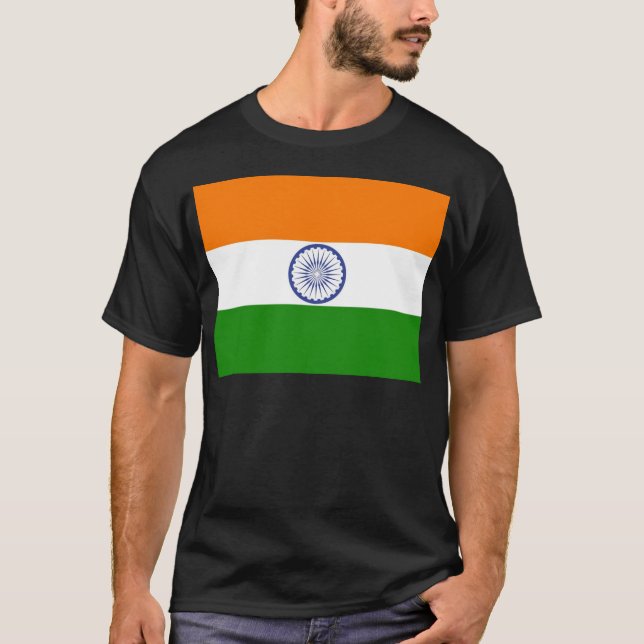 Camiseta Bandeira Nacional da Índia Ashoka Chakra (Frente)