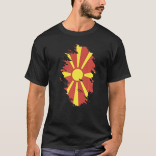 Camiseta Bandeira Nacional da Macedônia souvenir para homen