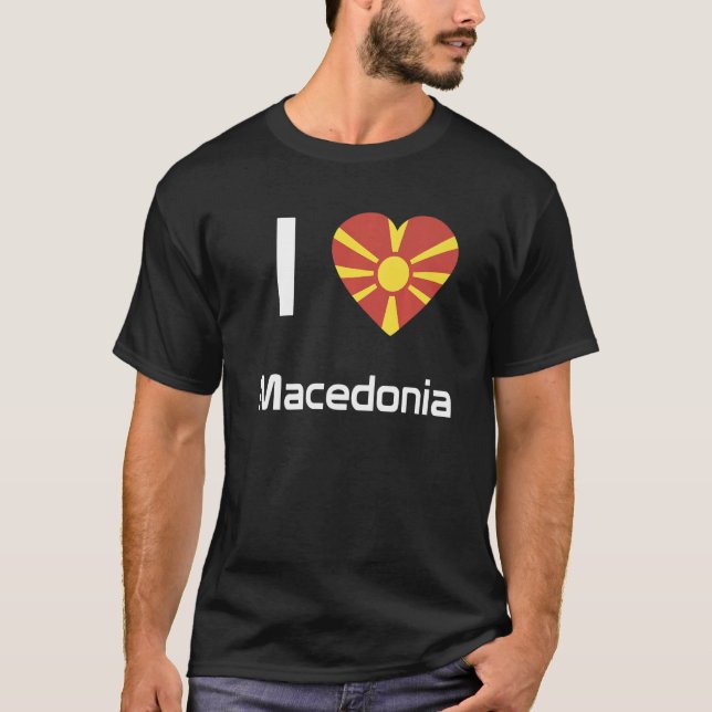 Camiseta Bandeira Nacional da Macedônia: souvenir para mulh (Frente)