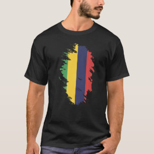 Camiseta Bandeira Nacional da Maurícia para mulheres