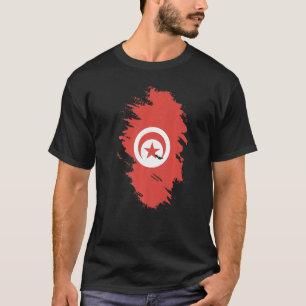 Camiseta Bandeira Nacional da Tunísia souvenir para homens
