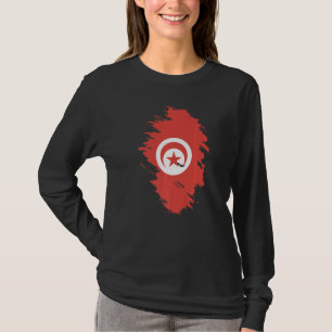 Camiseta Bandeira Nacional da Tunísia souvenir para homens 