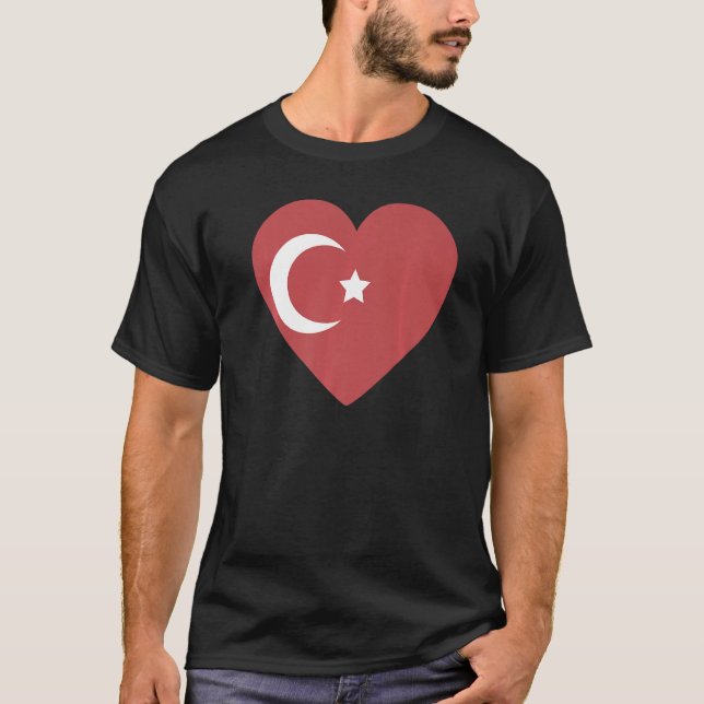 Camiseta Bandeira nacional da Turquia souvenir para homens  (Frente)