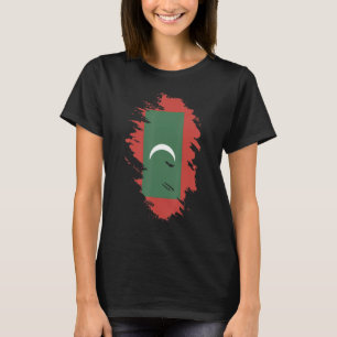 Camiseta Bandeira Nacional das Maldivas souvenir para mulhe