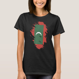 Camiseta Bandeira Nacional das Maldivas souvenir para mulhe