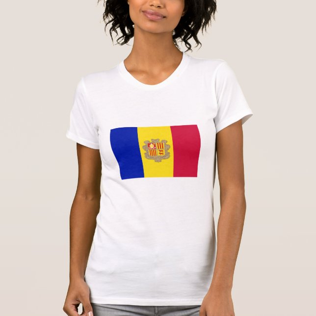 Camiseta Bandeira Nacional de Andorra (Frente)