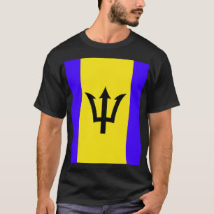 Camiseta Bandeira Nacional de Barbados uma ilha do Caribe o