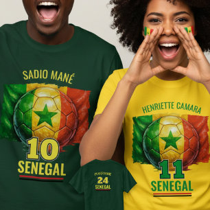 Camiseta Bandeira Nacional de Futebol do Senegal Patrimônio