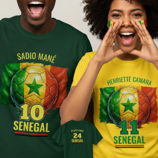 Camiseta Bandeira Nacional de Futebol do Senegal Patrimônio