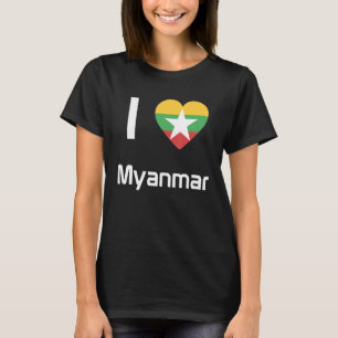 Camiseta Bandeira Nacional de Myanmar souvenir para homens