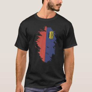 Camiseta Bandeira nacional do Liechtenstein para homens