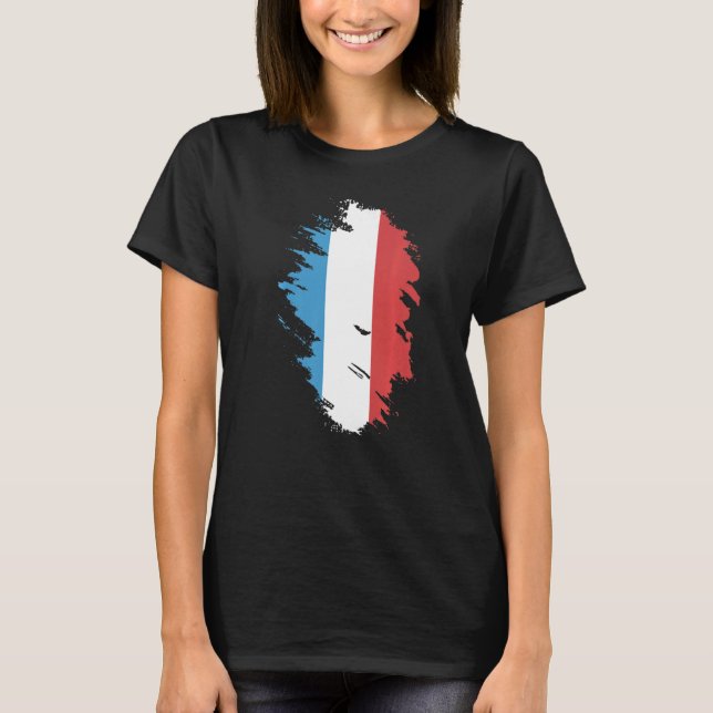 Camiseta Bandeira Nacional do Luxemburgo para as mulheres (Frente)