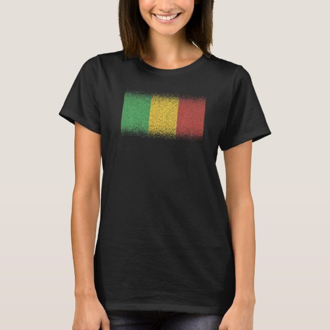 Camiseta Bandeira Nacional do Mali souvenir para homens 2 (Frente)