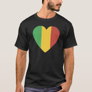 Camiseta Bandeira Nacional do Mali souvenir para homens mul