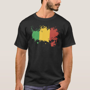 Camiseta Bandeira Nacional do Mali souvenir para homens mul