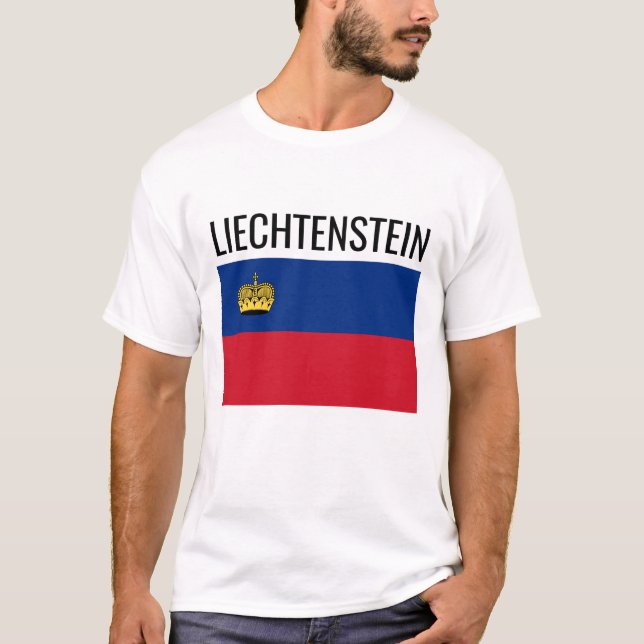 Camiseta Bandeira Nacional do País do Liechtenstein // (Frente)