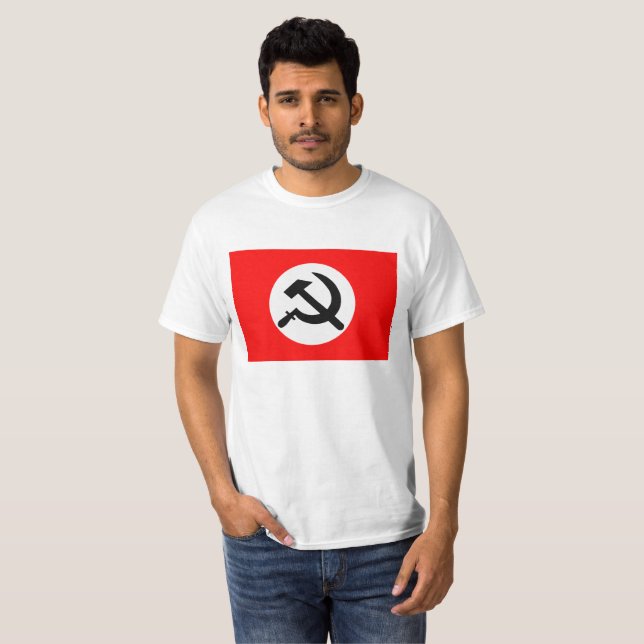 Camiseta Bandeira nacional do partido de Bolshevik (Frente Completa)