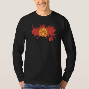 Camiseta Bandeira Nacional do Quirguistão souvenir para hom
