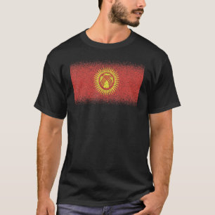 Camiseta Bandeira Nacional do Quirguistão souvenir para hom