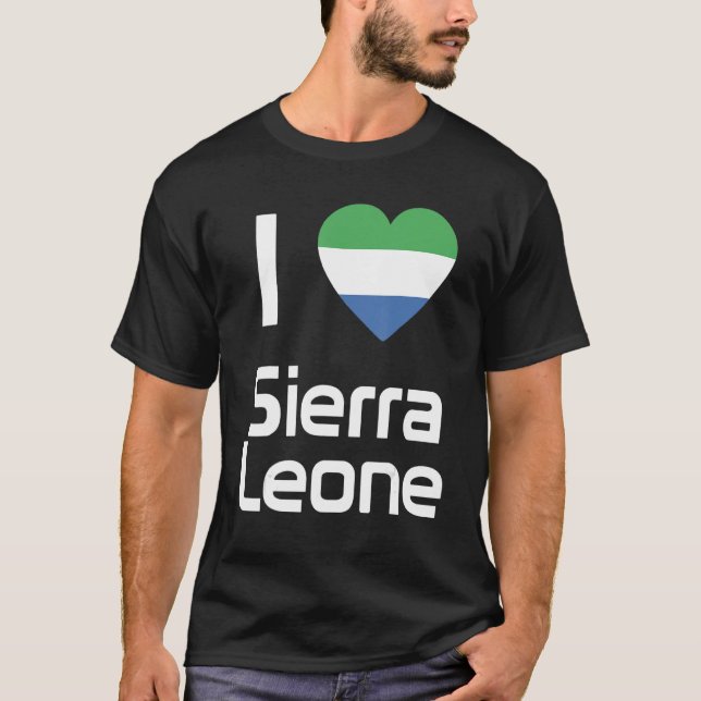 Camiseta Bandeira Nacional do Souvenir da Serra Leoa para h (Frente)