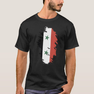 Camiseta Bandeira Nacional do souvenir da Síria para mulher