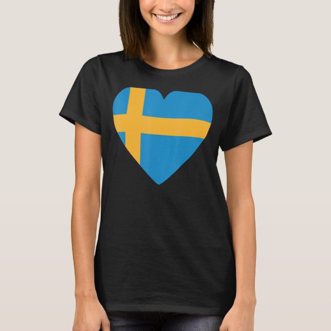 Camiseta Bandeira Nacional do souvenir da Suecia para homen (Frente)