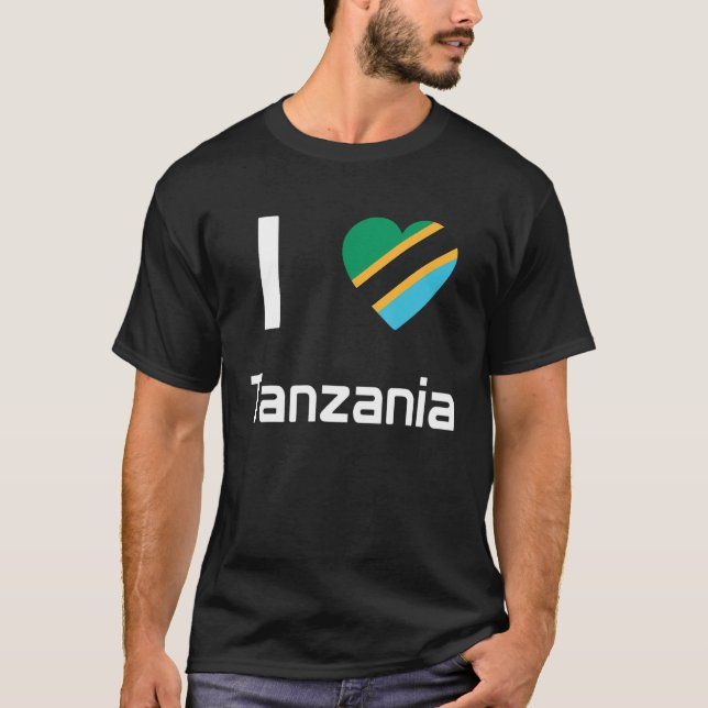 Camiseta Bandeira Nacional do souvenir da Tanzânia para hom (Frente)