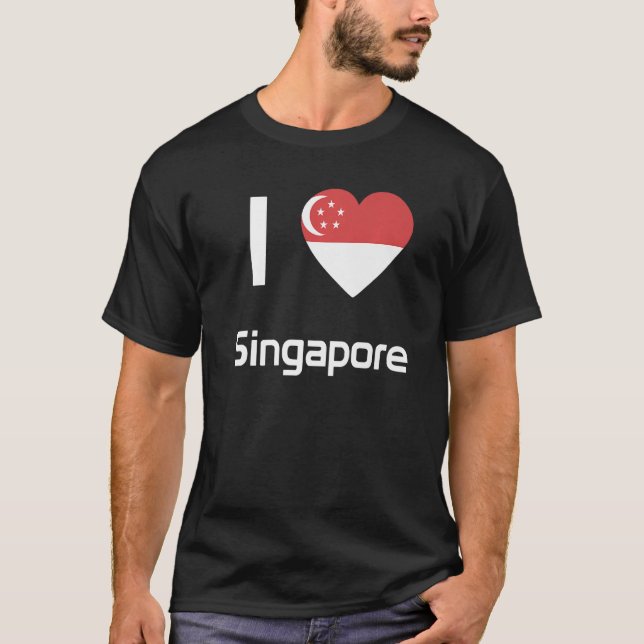 Camiseta Bandeira Nacional do souvenir de Singapura para mu (Frente)