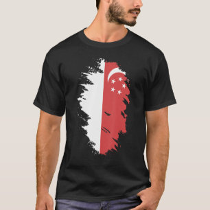Camiseta Bandeira Nacional do souvenir de Singapura para mu