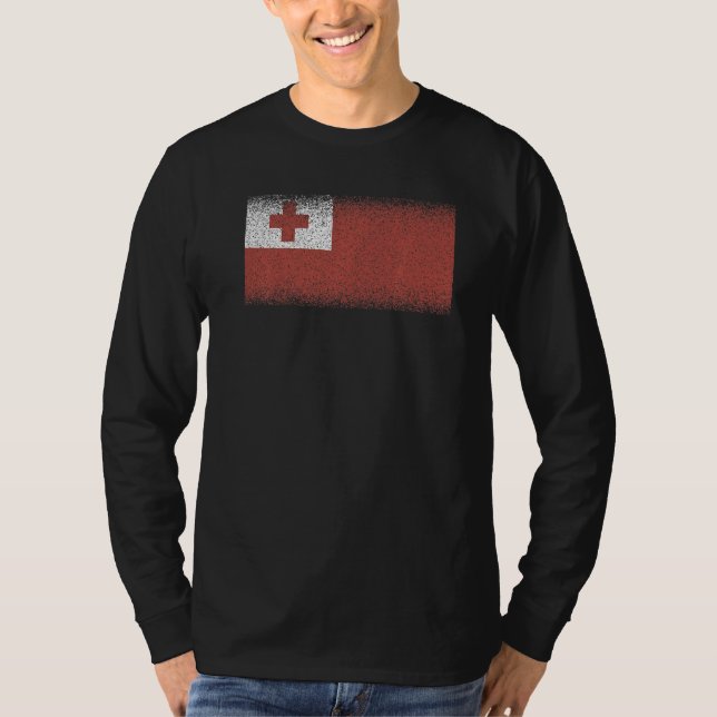Camiseta Bandeira Nacional do souvenir de Tonga para homens (Frente)