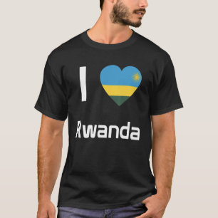Camiseta Bandeira nacional do souvenir do Ruanda para homen