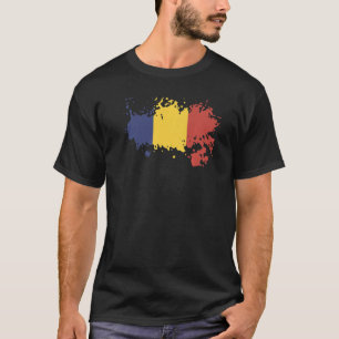 Camiseta Bandeira nacional do souvenir romeno para homens e