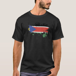 Camiseta Bandeira Nacional do Sudão do Sul souvenir para ho