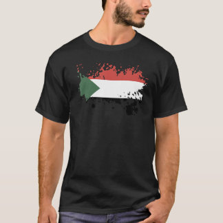 Camiseta Bandeira Nacional do Sudão souvenir para homens 1