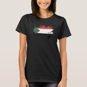 Camiseta Bandeira Nacional do Sudão souvenir para homens 1