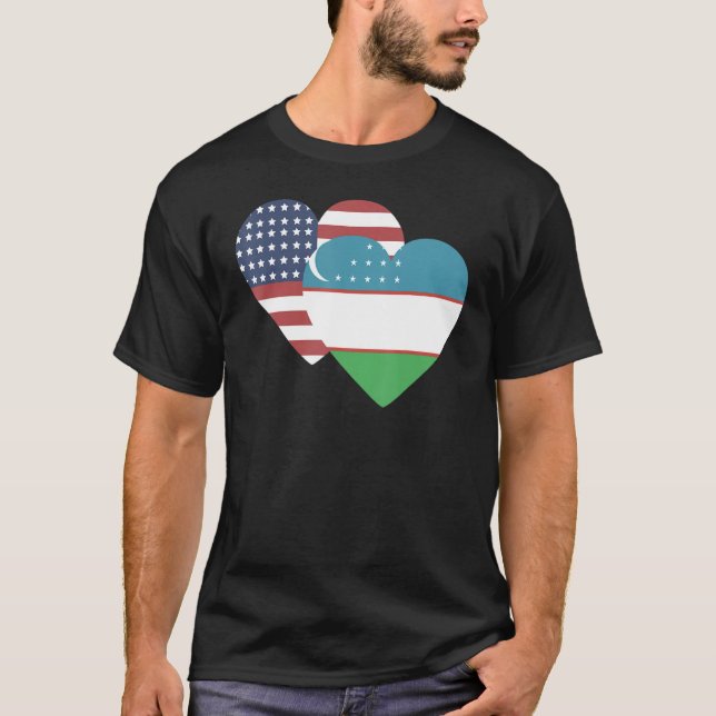 Camiseta Bandeira Nacional do Usbequistão para homens (Frente)