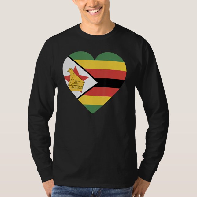 Camiseta Bandeira Nacional do Zimbabué, souvenir para homen (Frente)