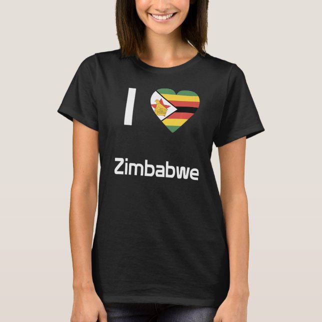 Camiseta Bandeira Nacional do Zimbabué, souvenir para homen (Frente)