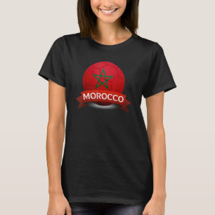 Camiseta Bandeira Nacional Marroquina Fã de Futebol Marroqu