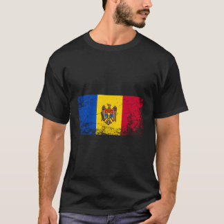 Camiseta Bandeira Nacional Moldávia Vintage Bandeira Moldov