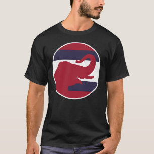 Camiseta Bandeira Nacional Tailandesa do Elefante Asiático